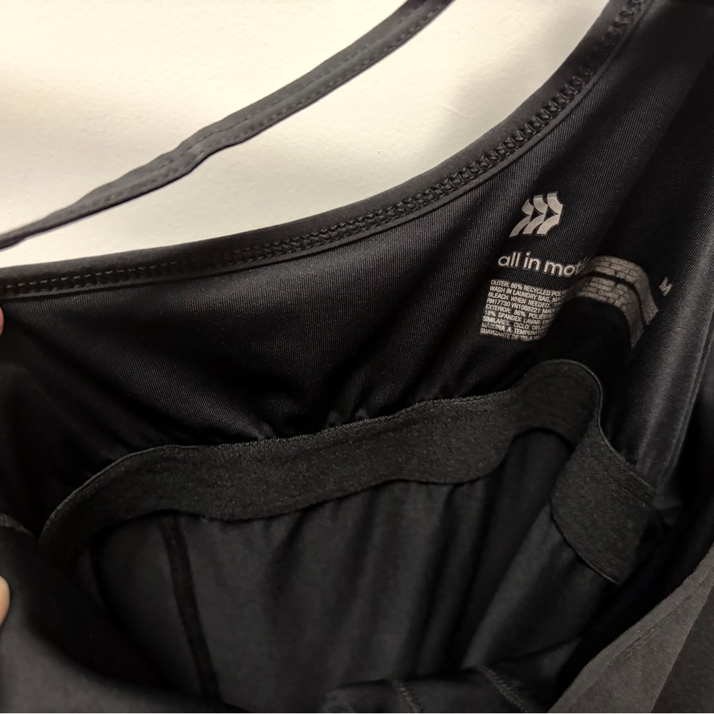 NWT- Black Athletic Dress with Adjustable Straps & Inner Liner w/Shorts - Picture 11 of 16